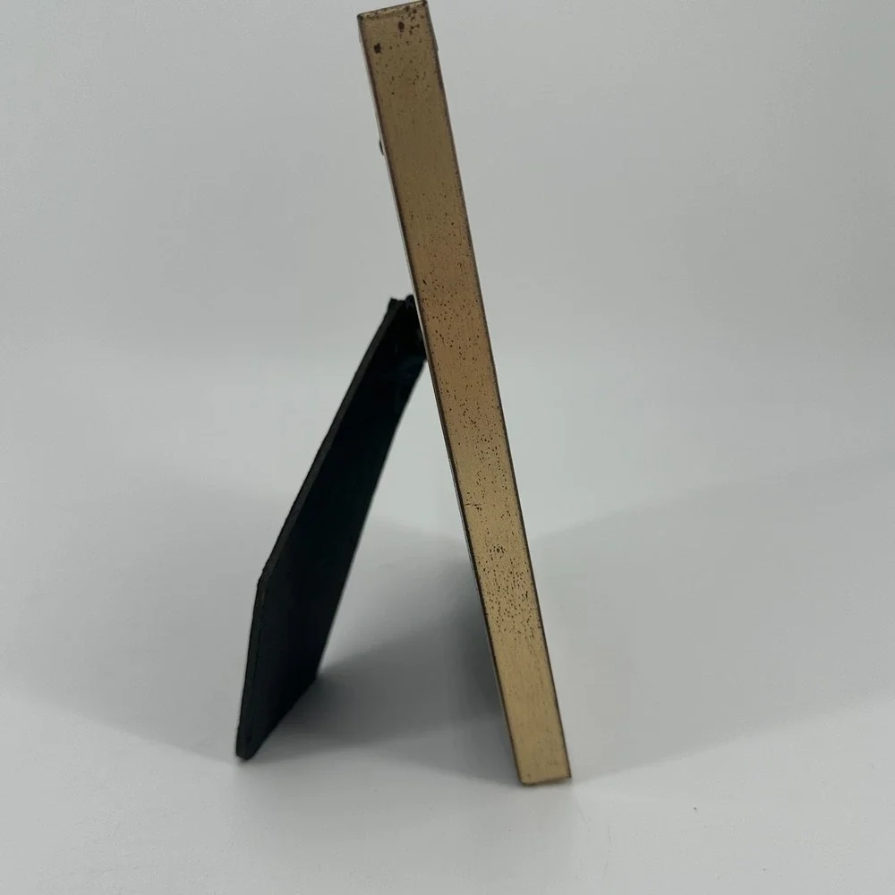 Vintage 5x7 Brass Metal Photo Frame Tabletop Easel Display